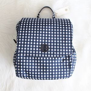 NWT Tory Burch Gingham Plaid Nylon Backpack